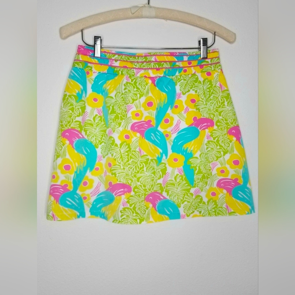 Lilly Pulitzer Women's Skirt Skort Parrots Jungle Print Bright Multicolor Size 0 - Picture 2 of 10